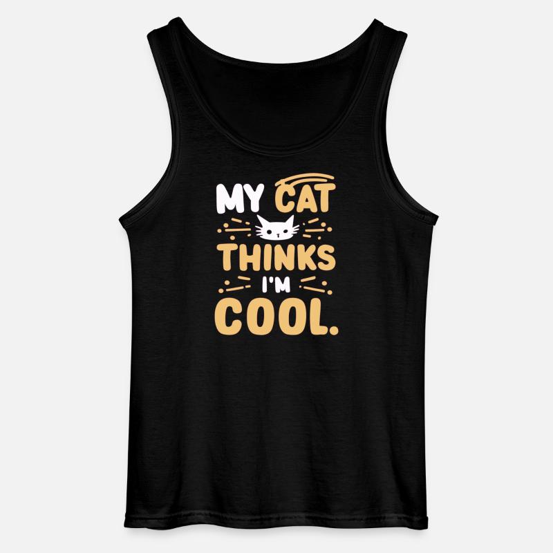 My cat thinks i am cool - Gildan Männer Tank Top - Schwarz