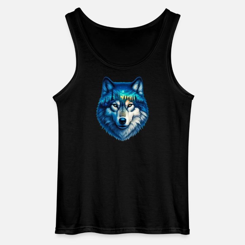 Wolf - Gildan Men’s Tank Top - black