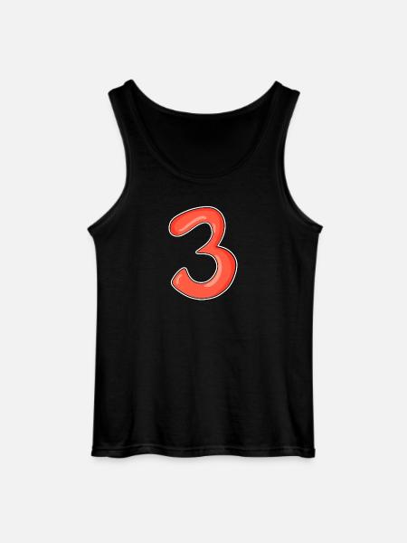 Three - 3 - Number 3 - Number 3 - Gildan Men’s Tank Top - black