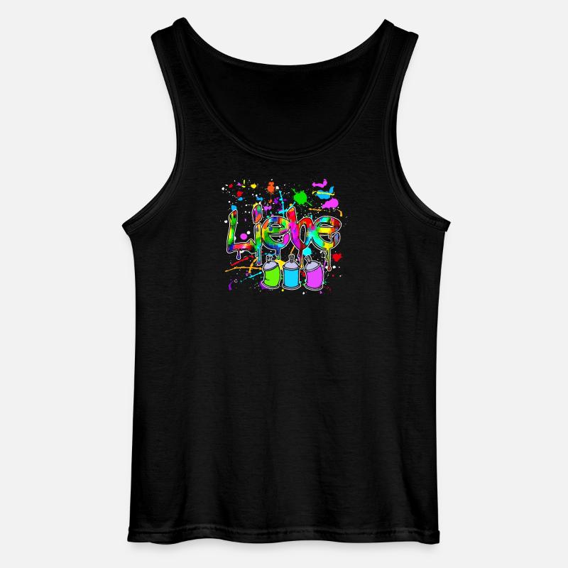 Spraydose Strassenkunst Wildstyle Graffite Sprayer - Gildan Männer Tank Top - Schwarz
