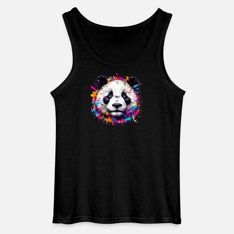 Panda - Gildan Männer Tank Top - Schwarz