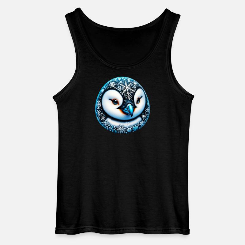 Pinguin Schneeflocke Schneeflocken - Gildan Männer Tank Top - Schwarz