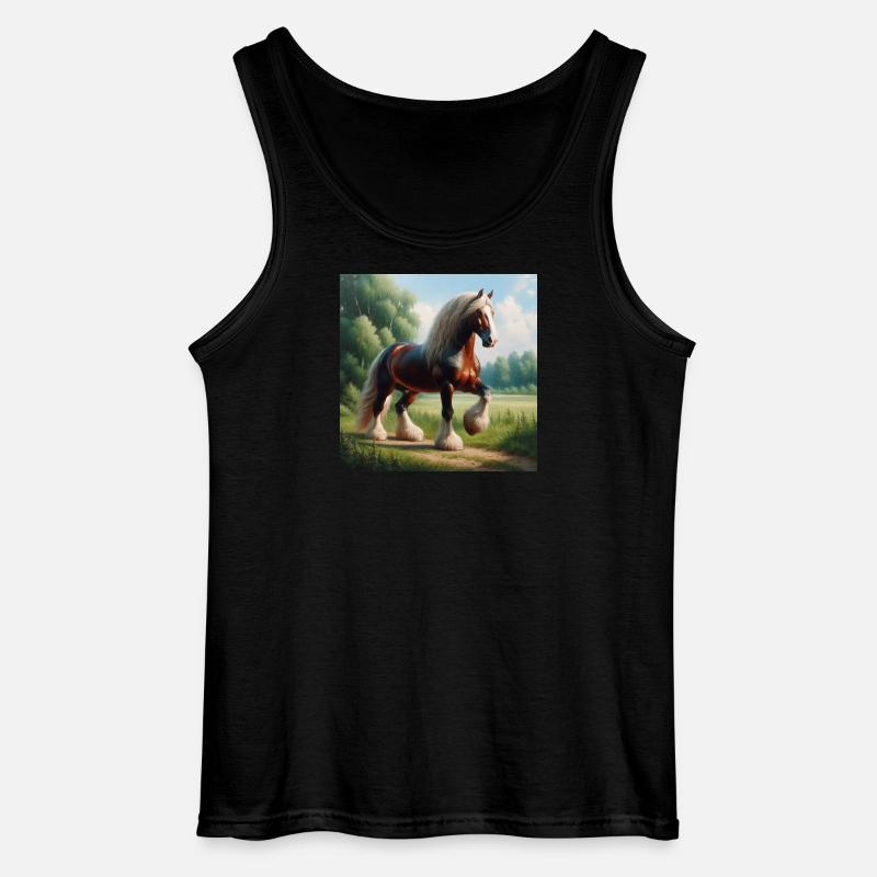 Aquarell Percheron Pferd - Gildan Männer Tank Top - Schwarz