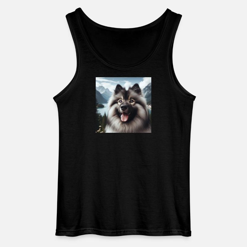 Fröhlicher Wolfspitz - Gildan Männer Tank Top - Schwarz
