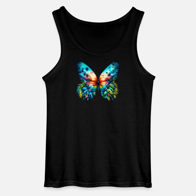 Schmetterling - Gildan Männer Tank Top - Schwarz