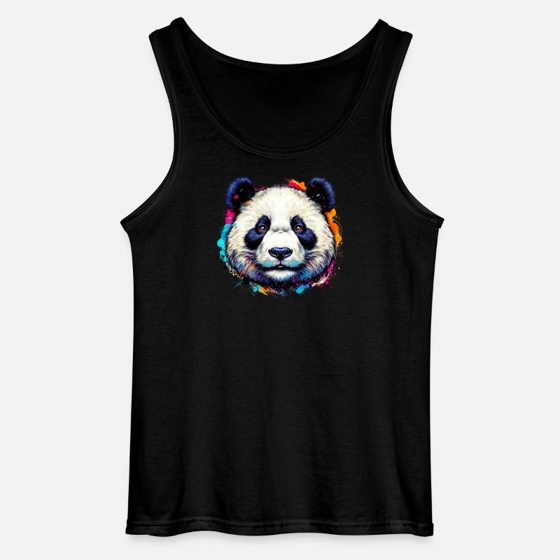 Panda - Gildan Männer Tank Top - Schwarz