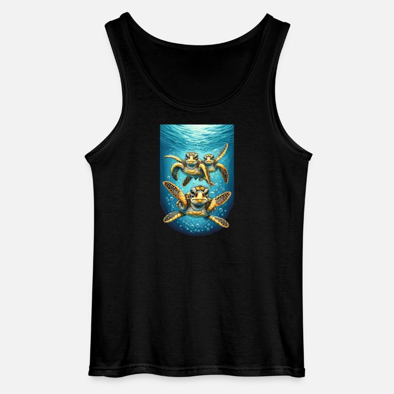 Turtle Abstraction Unterwasserdesign - Gildan Männer Tank Top - Schwarz