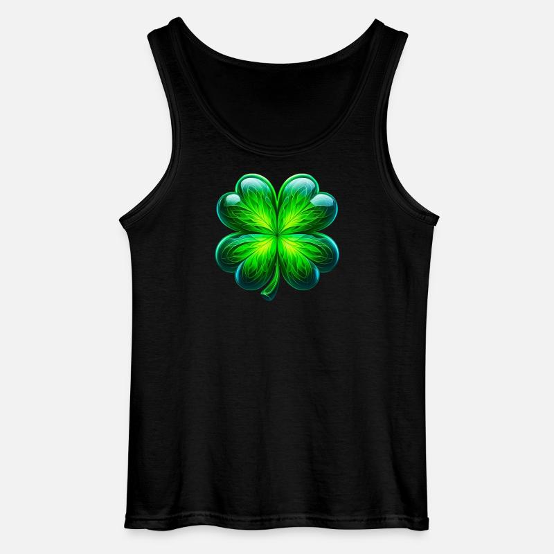 Vierblättriges Kleeblatt - Gildan Männer Tank Top - Schwarz