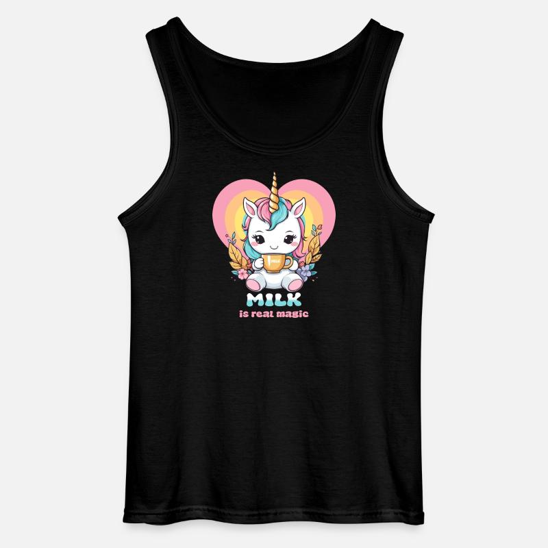 Süßes Milch Einhorn - Gildan Männer Tank Top - Schwarz