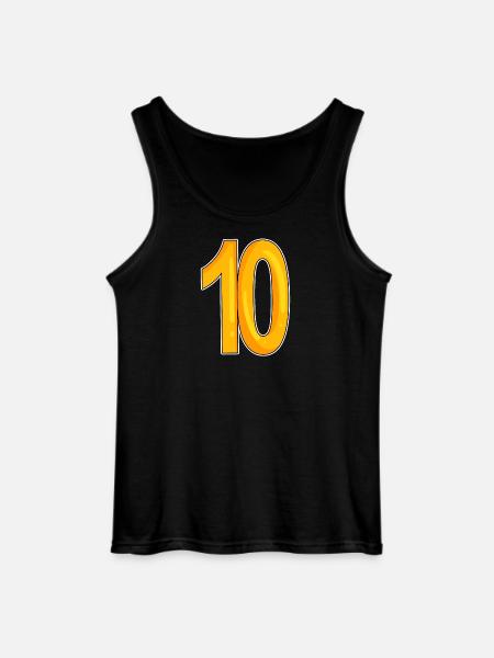 10 - dix - jaune - Débardeur Gildan Homme - noir