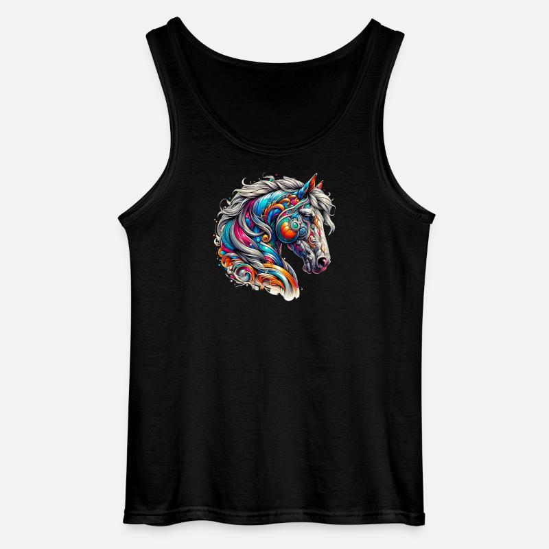 Pferd - Gildan Männer Tank Top - Schwarz
