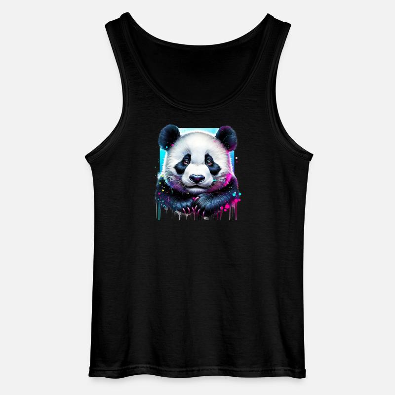 Panda - Gildan Männer Tank Top - Schwarz