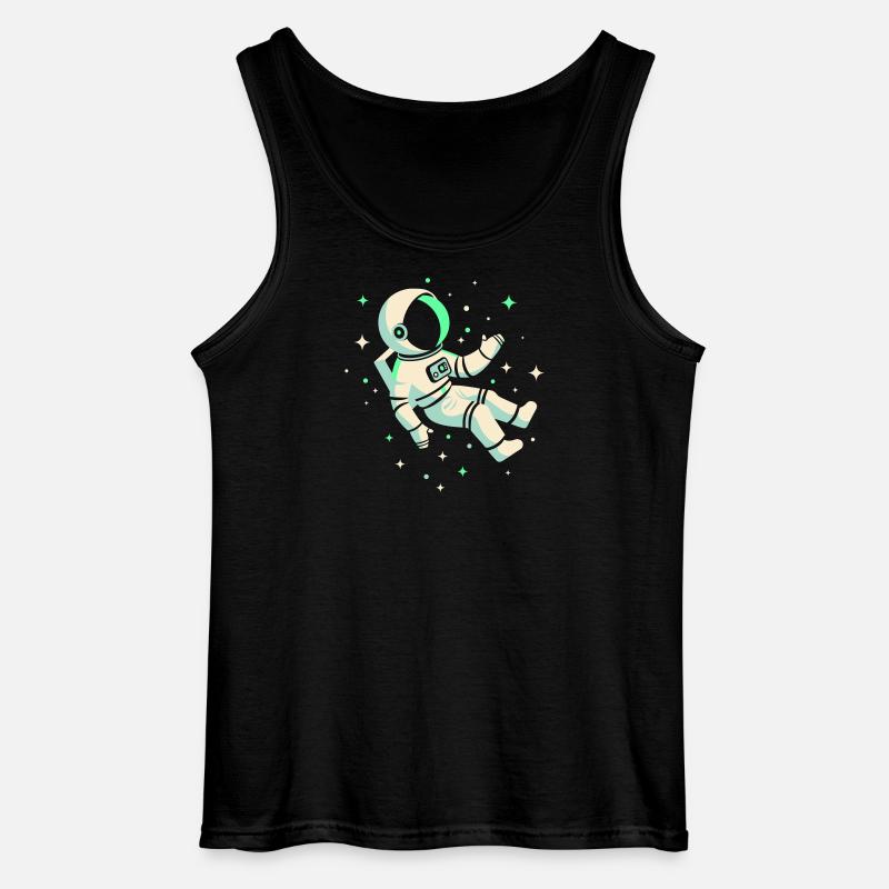 Astronaut - Gildan Männer Tank Top - Schwarz