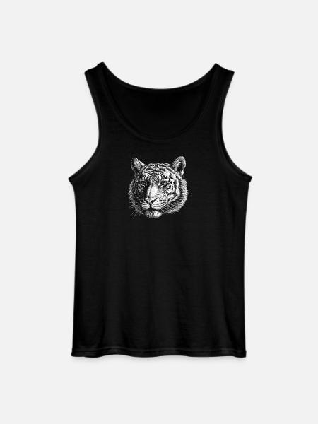 Weißer Tigerkopf - Gildan Männer Tank Top - Schwarz