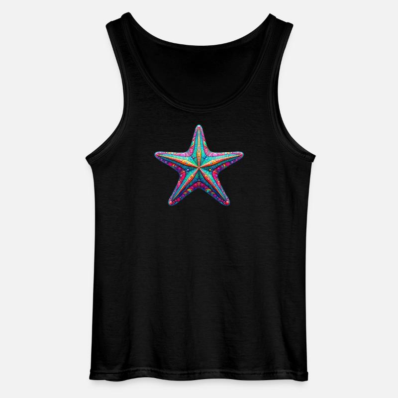 Seestern - Gildan Männer Tank Top - Schwarz