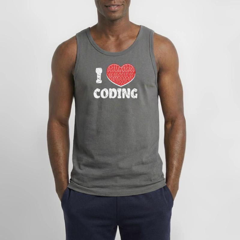 Developer Heart Coding Statement Programmer Gildan Men’s Tank Top