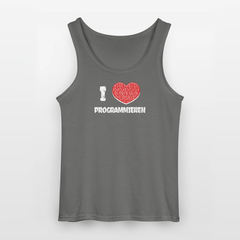 Developer Herz Programmierer Statement Informatik Gildan Männer Tank Top