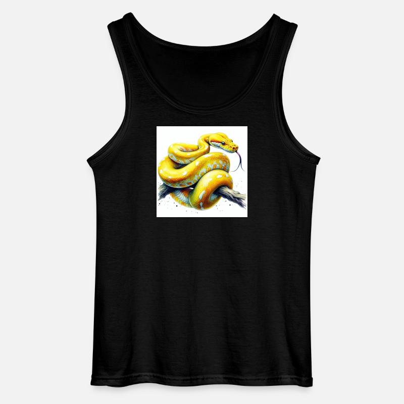 Gelbe Python - Gildan Männer Tank Top - Schwarz