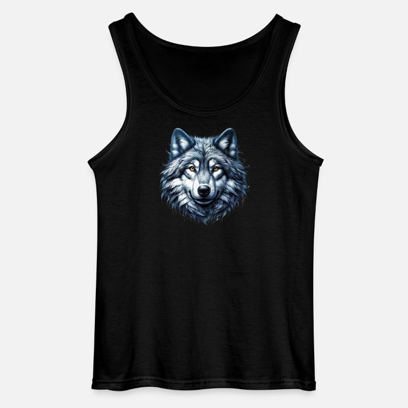 Wolf - Gildan Men’s Tank Top - black