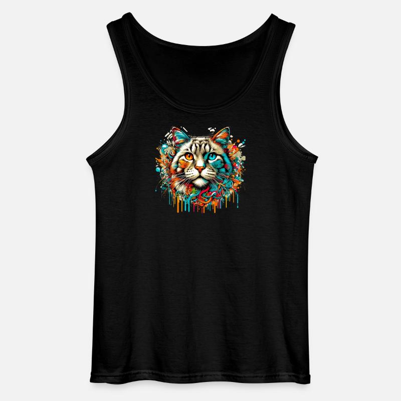 Katze - Gildan Männer Tank Top - Schwarz
