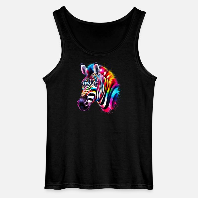 Zebra - Gildan Männer Tank Top - Schwarz