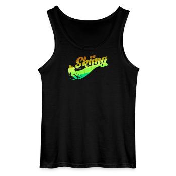 Schifahren Schifahrer Wintersport Pistengaudi - Gildan Männer Tank Top - Schwarz - Vorne - AI Model Male 185 dark (185cm)
