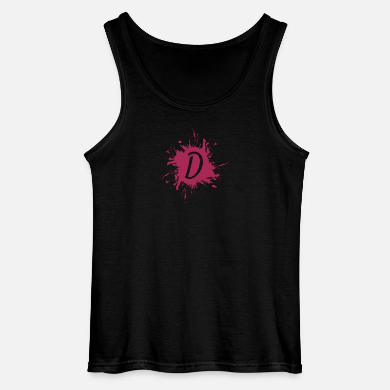 Letter D - initial letter D - Gildan Men’s Tank Top - black