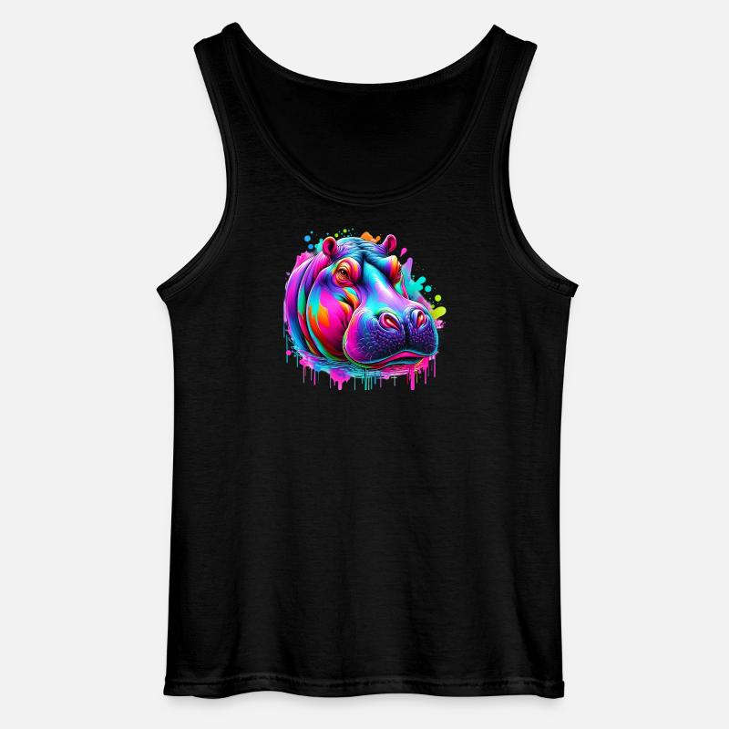 Nilpferd - Gildan Männer Tank Top - Schwarz