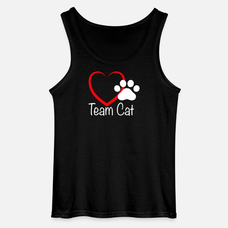 Team Cat mit Herzchen - Gildan Männer Tank Top - Schwarz