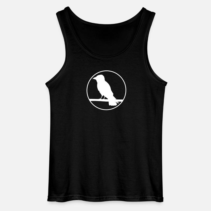 Krähe auf Ast - Gildan Männer Tank Top - Schwarz