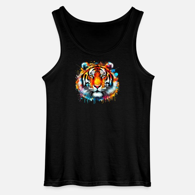 Tiger - Gildan Männer Tank Top - Schwarz