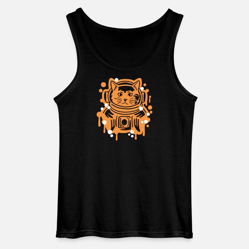 Astronaut Katze - Gildan Männer Tank Top - Schwarz