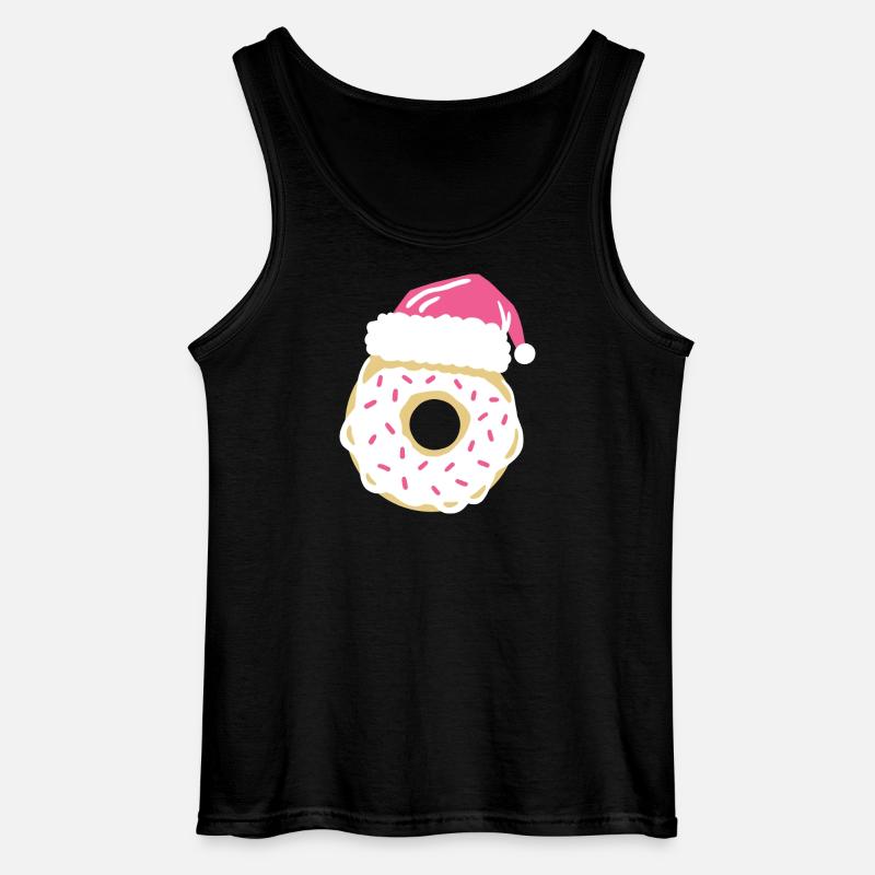 Donut mit Weihnachtsmütze - Gildan Männer Tank Top - Schwarz