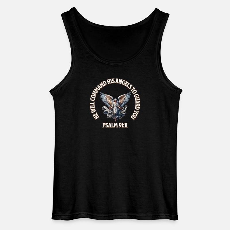 Himmlischer Engel Psalm 91:11 Design - Gildan Männer Tank Top - Schwarz