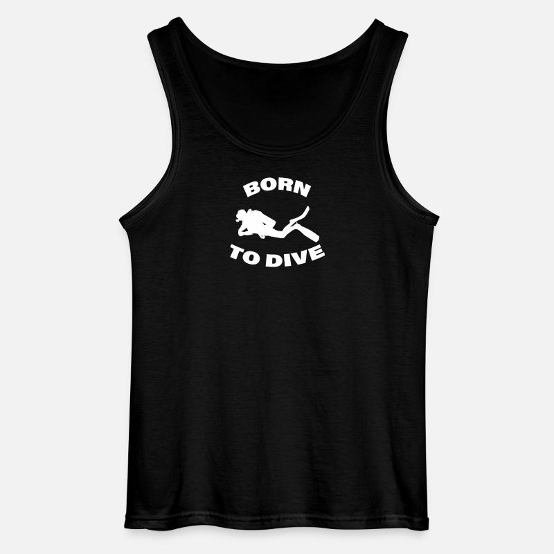 BORN TO DIVE - Gildan Men’s Tank Top - black