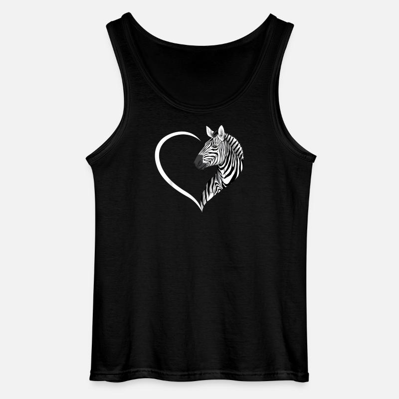 Zebra Herz Silhouette - Gildan Männer Tank Top - Schwarz