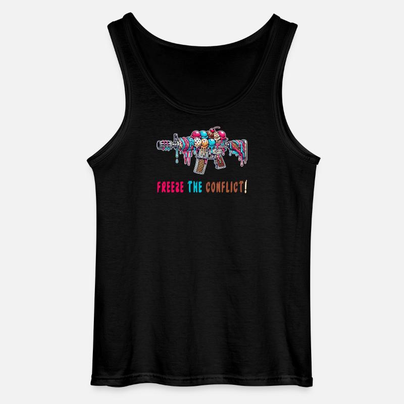 Konflikt eingefrieren Eiscreme - Gildan Männer Tank Top - Schwarz