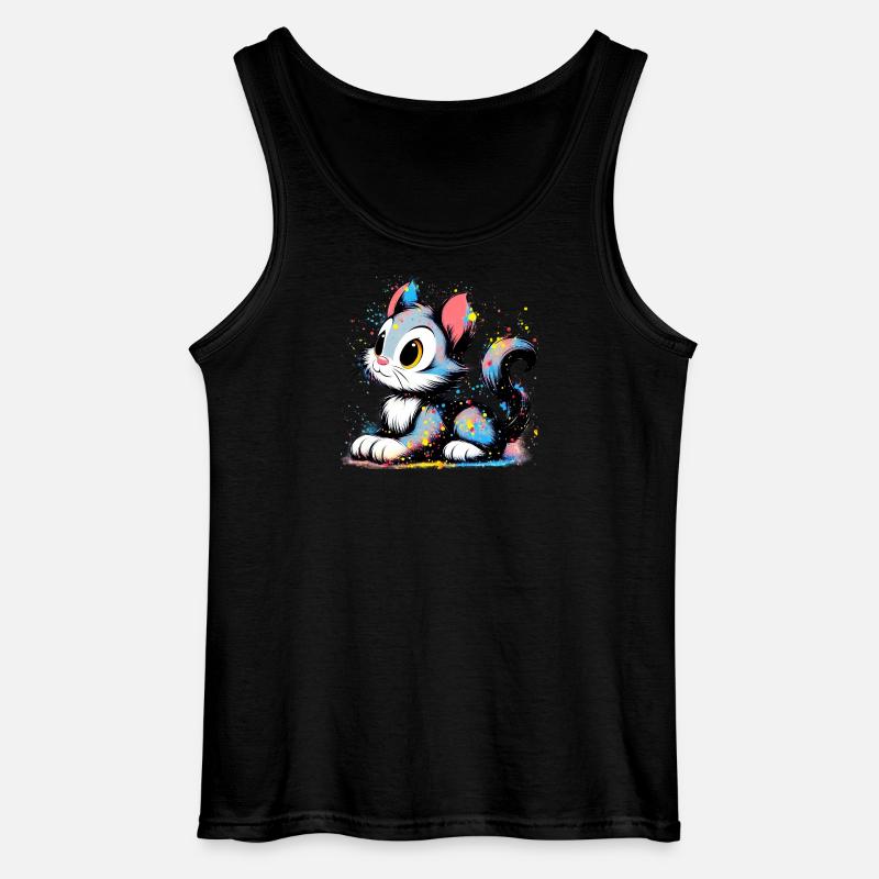 Katze - Gildan Männer Tank Top - Schwarz