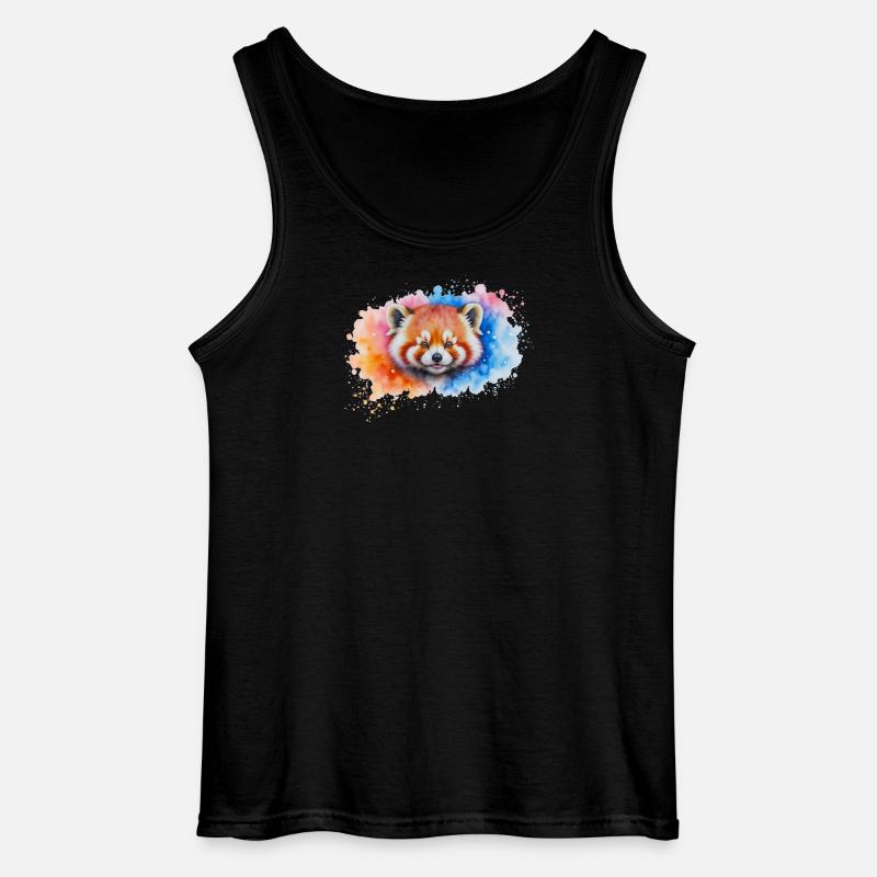 Wasserfarbener Roter Panda Splash - Gildan Männer Tank Top - Schwarz