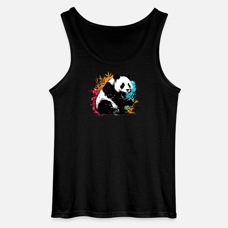 Panda - Gildan Men’s Tank Top - black