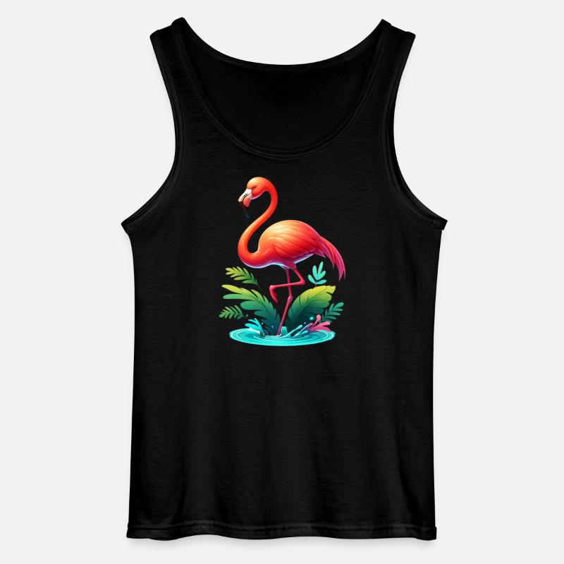 Flamingo - Gildan Männer Tank Top - Schwarz