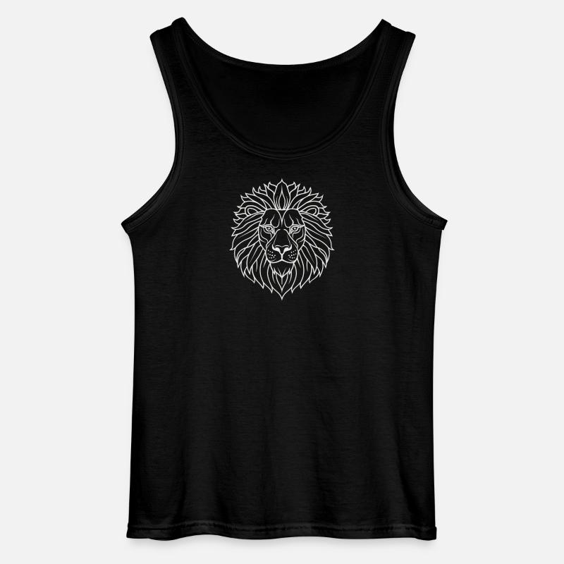 Psychedelischer Löwe Mandala - Gildan Männer Tank Top - Schwarz