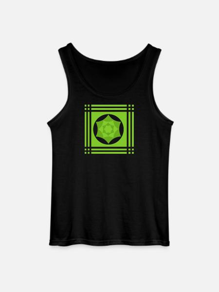 Geometric play of colours in green - Gildan Men’s Tank Top - black