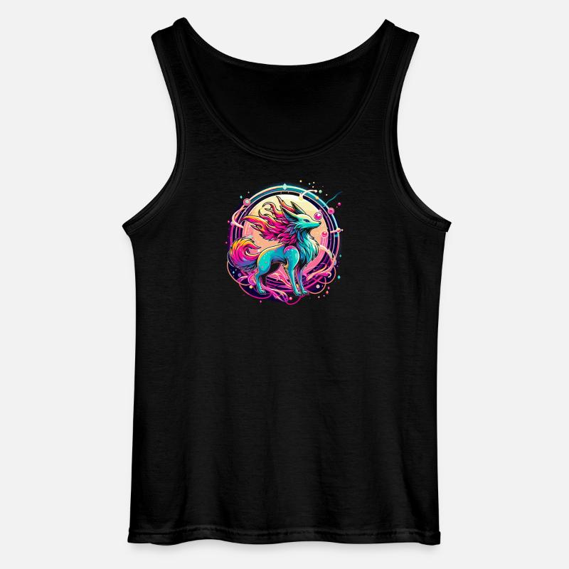 Psychedelische Fuchs Kunst - Gildan Männer Tank Top - Schwarz