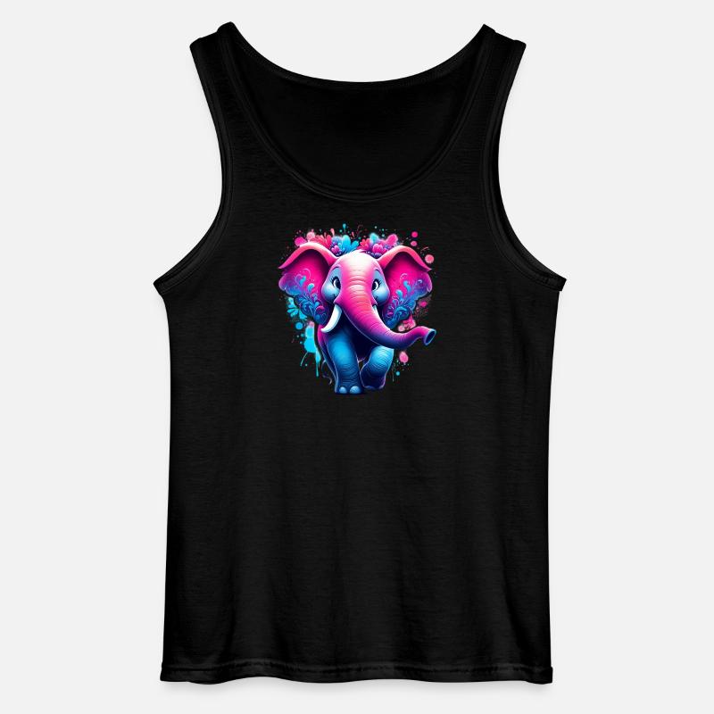Elefant - Gildan Männer Tank Top - Schwarz