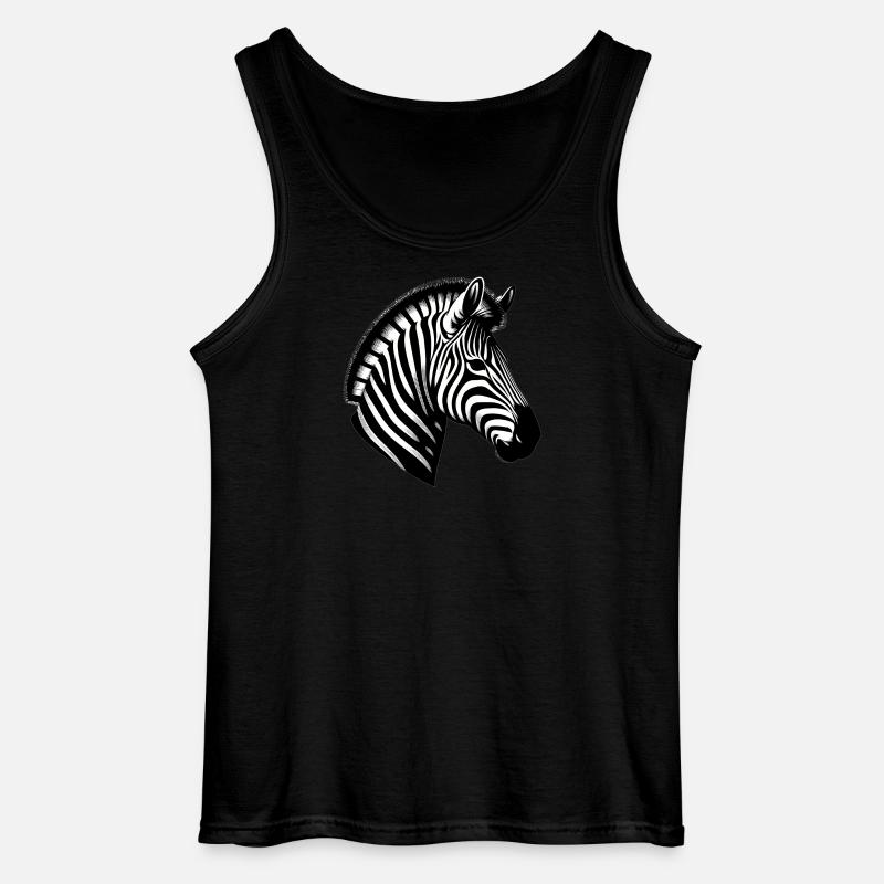 Zebra - Gildan Männer Tank Top - Schwarz