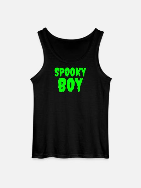Spooky Boy Halloween Graphic Tee - Gildan Men’s Tank Top - black