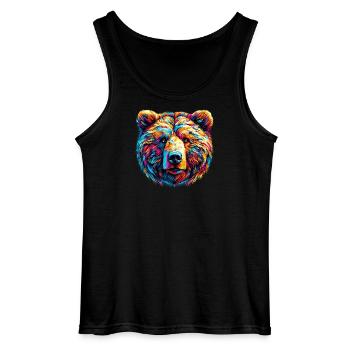 Bear - Gildan Men’s Tank Top - black - Front - AI Model Male 185 dark (185cm)