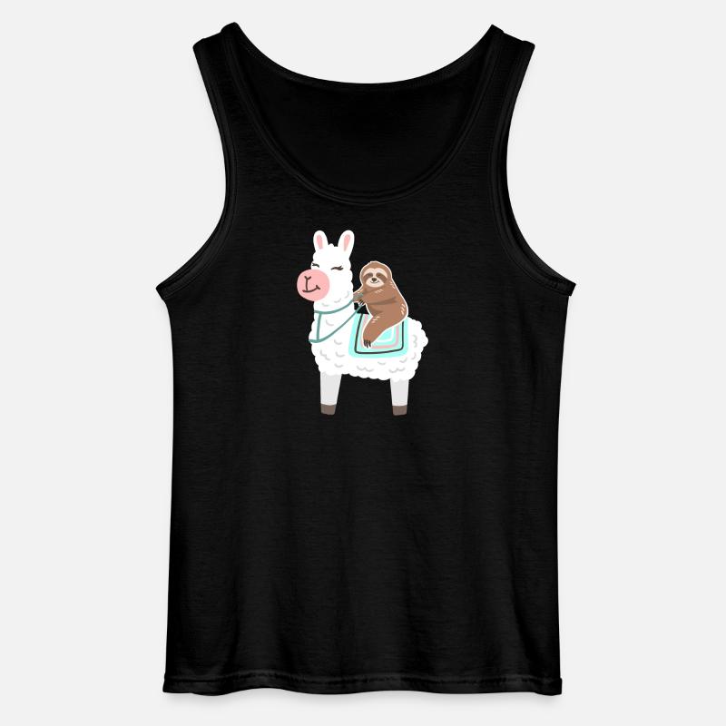 Faultier reitet Lama - Gildan Männer Tank Top - Schwarz