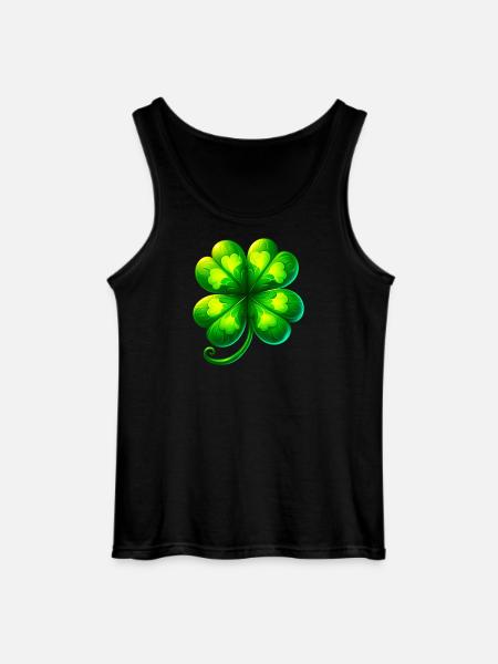 Four-leaf clover - Gildan Men’s Tank Top - black